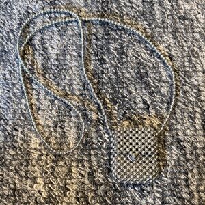 Earbud Silver Beaded Crossbody holder